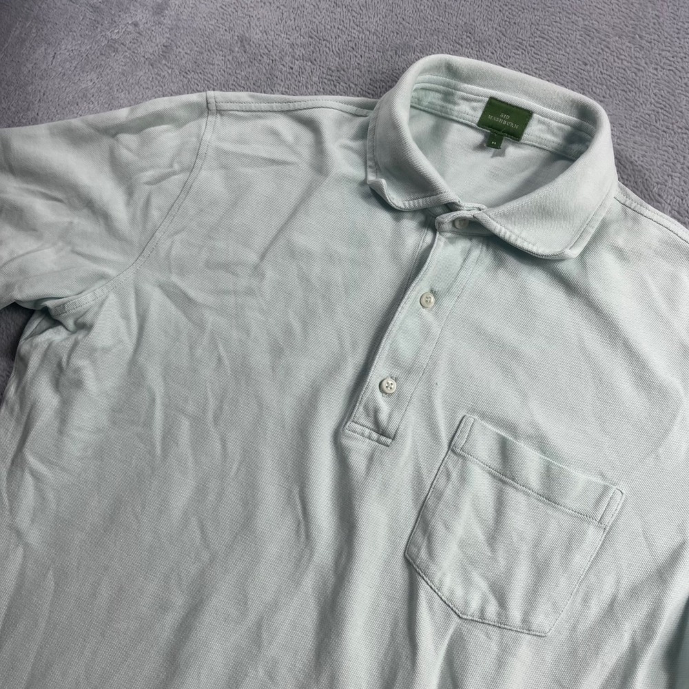 Sid Mashburn Mens Pique Polo Shirt Mint Green Short Sleeve Pocket Size M
